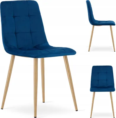 Zdjęcie produktu dla Krzesło Tapicerowane Welurowe Velvet Do Salonu Kuchni Jadalni Cube