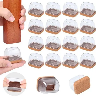 Productafbeelding van Ibenzoa® 16-delige set rechthoekige viltglijders voor stoelpoten – Viltpads voor geluidsreductie en bescherming van de vloer