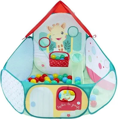 Immagine prodotto di Piscina di palline Sophie la Girafe, stimolazione sensoriale, sviluppo delle capacità motorie, area giochi sicura, 6+ mesi