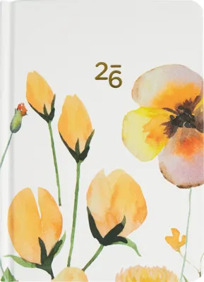 Image de Calendrier 2026 B6 hebdomadaire, fleurs jaunes