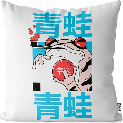 Produktbild von VOID Frosch Asien Anime Grafik Kissenbezug Kissenhülle Polyester Dekoration Outdoor Dekokissen