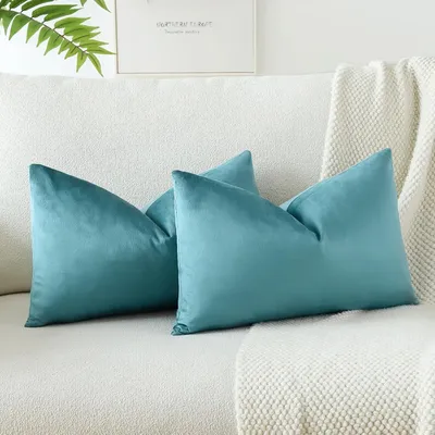 Produktbild von Samtbezüge für Kissen, 40 x 60 cm, dekorative Kissenbezüge, weiche Lendenkissenbezüge, Couch- und Wohnraumdekoration, Kissenbezüge für Sofa und Schlafzimmer
