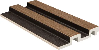 Produktbild von HEXIM Lamellenwand HDPS Polystyrol - Lamellen Wandverkleidung Akustikpaneele Wandpaneele Holz Imitat - (Muster - dunkelbraune Holzstruktur) Akustikpaneel
