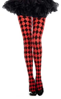 Produktbild von Harlekin Strumpfhose als Kostümzubehör Schwarz-Rot