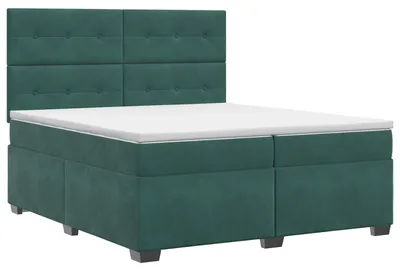 Obrázok produktu pre Skriňová posteľ s matracom tmavozelená 200 x 200 cm zamatová