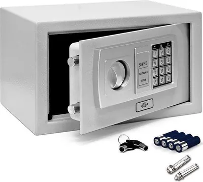 Immagine prodotto di Cassetto portadenaro elettronico 31x20x20 cm con serratura a combinazione, colore argento