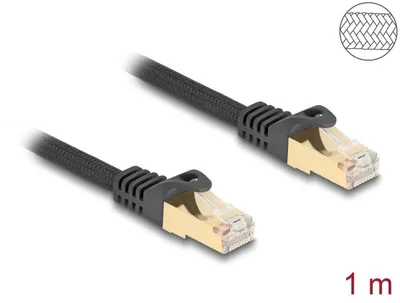 Image de Câble réseau Cat.6A RJ45 S/FTP 1 m noir tressé
