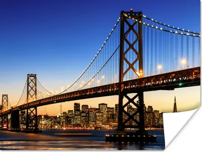 Produktbild von MuchoWow® Poster Brücke - San Francisco - Skyline 40x30 cm - Plakate für die Wände - Poster Wohnzimmer
