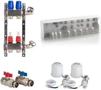 Produktbild von Heizkreisverteiler Komplettset BASIC für Fußbodenheizung 2 Heizkreise