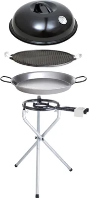 Immagine prodotto di Paella World Portable Set 1 con bruciatore, padella per paella, piastra per grigliare e coperchio Ø 30/42 cm