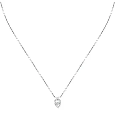 Immagine prodotto di Collana in argento doppio cuore con zirconi argento LPS10AWV01