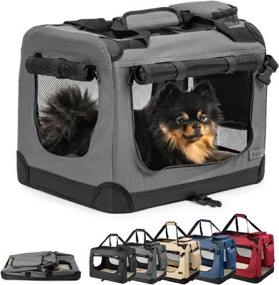 Productafbeelding van Hondentransportbox - opvouwbaar - voor reizen en auto - 50 x 34 x 36 cm