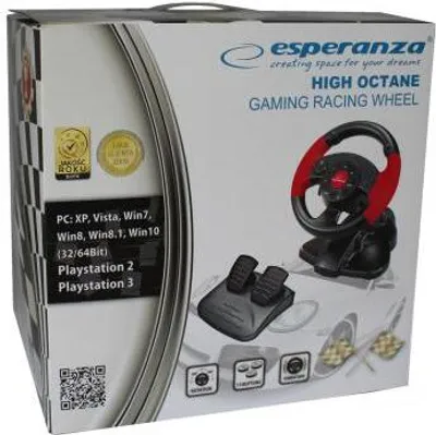 Produktbild von Esperanza Lenkrad und Pedal Controller PC Playstation 2 Playstation 3 schwarz EG103