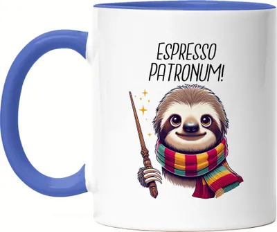 Produktbild von Espresso Patronum Faultier Tasse Blau - Lustiger Kaffee Spruch