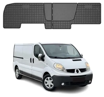 Image de Tapis de Sol pour Renault Trafic 2001-2014 2ème rangée en Caoutchouc Noir