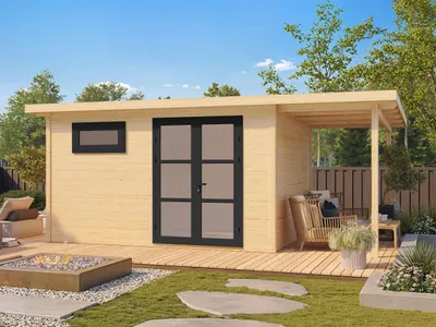 Produktbild von Fjordholz Gartenhaus Modell Alu Line 28-E