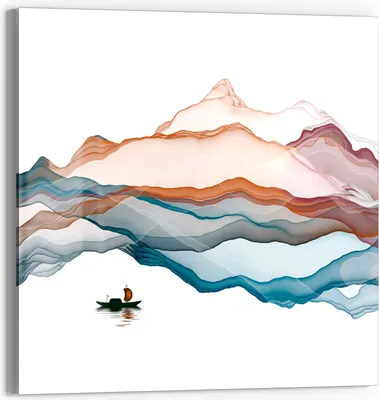 Produktbild von DEQORI Glasbild Echtglas 30x30 cm 'Berglandschaft' Wandbild Bild modern Deko