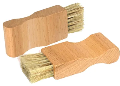 Imagen del producto de Cepillos aplicadores para zapatos, 2 unidades, con mango de madera, pequeños cepillos de limpieza para calzado