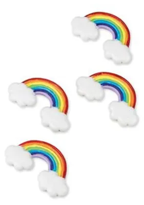 Produktbild von 4 bunte Regenbogen-Sticker aus Harz 5 cm zum Aufkleben - Einheitsgröße