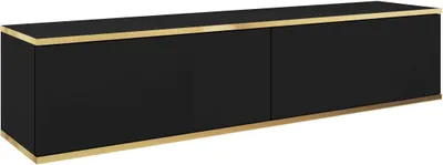 Image de FURNLUX Table de télévision Oro Noir Et Or 135cm / Couleur principale : Noir / Dimensions : 135 x 30 x 32 cm