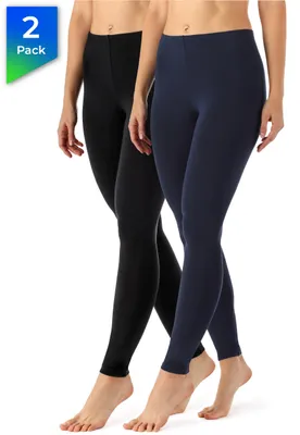 Produktbild von Merry Style Damen Lange Leggings aus Viskose 2 Pack MS10-143 (Schwarz/Navy, XL)