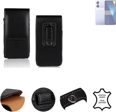 Produktbild von K-S-Trade Holster Gürteltasche Handy Hülle Schutzhülle kompatibel mit POCO C65 Handyhülle Leder schwarz, 1x