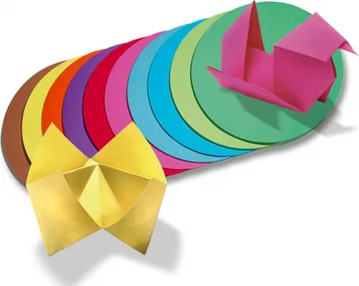 Produktbild von folia 8958/0 Faltblätter 70g/m², Ø 8cm, 500 Blatt, 10 Farben, mehrfarbig (500 Blatt)