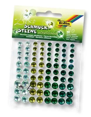 Produktbild von folia Schmucksteine "Emerald Dream" selbstklebend 80 Stück
