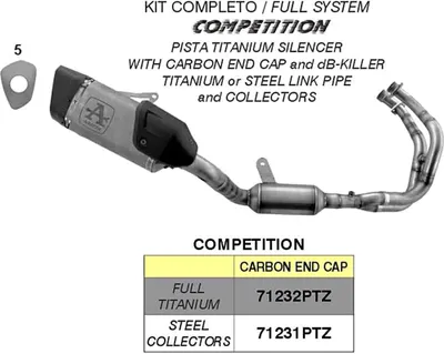 Immagine prodotto di Marmitta completa ARROW competition per Yamaha Yzf r7
