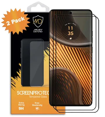 Produktbild von MobyDefend 2er-Pack Displayschutzglas mit schwarzem Rand - kompatibel mit Motorola Edge 50 Ultra - Gehärtetes Glas