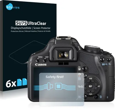 Produktbild von 6x Für Canon EOS 500D Schutzfolie Savvies Displayschutz Display Schutz Folie Klar Transparent