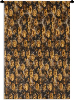 Produktbild von MuchoWow® Wandteppich Wandbehang Blumen - Gelb - Collage 60x90 cm Tapisserie Dekoration Wandtuch - Foto-Teppich - Abwaschbar