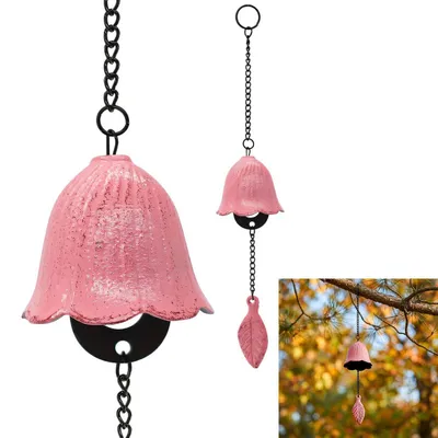 Immagine prodotto di Campanello a vento giapponese in ghisa rosa, circa 35 cm