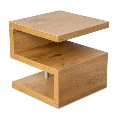 Produktbild von levandeo Couchtisch Sigi Holz 44x44x44cm Wildeiche Beistelltisch Fest Verleimt