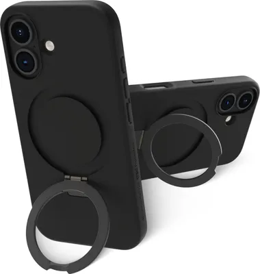 Productafbeelding van dbramante1928 Iceland Ultra - Achterkantbescherming voor mobiele telefoon - Standfunctie - compatibel met MagSafe - D3O, kunststof - zwart - voor Apple iPhone 16