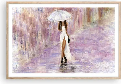 Produktbild von Gerahmtes Poster - Rahmen in heller Eiche - Frau Regenschirm - 91,5x61 cm - Wand Bild - Wanddeko - Wandbilder - Kunstposter - Wandposter - Bilderrahmen - Bilder - Kunstdruck - Wandbild P2NAA91x61-3822