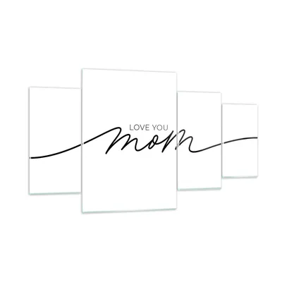Produktbild von Bilder auf glas - 4 Teile - Ich liebe dich Mama - 160x90cm - Glasbilder - Wandbilder - Bilder - zum Aufhängen bereit - Wanddekoration aus Glas - Glas Bilder - Wandbild auf Glas - GDL160x90-4794