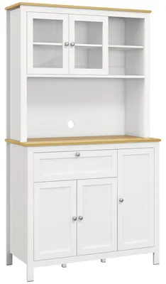 Immagine prodotto di Credenza Dispensa Cucina Armadietti con Mensole Regolabili 100x40x180 cm Bianco