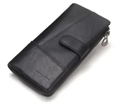 Imagen del producto de Estuche para tarjetas de cuero genuino para hombre, tipo bifolio, estilo vintage, organizador