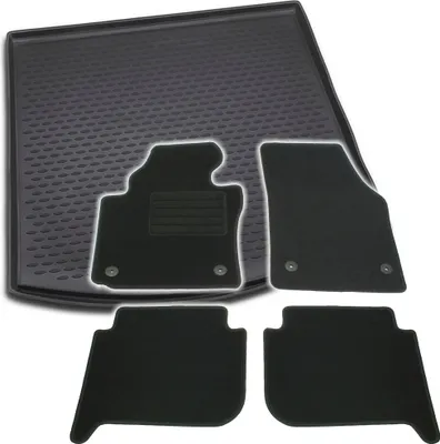 Produktbild von Gummi-Kofferraumwanne + Fußmatten Set für VW Touran 1T, Bj. 9/2010-8/2015