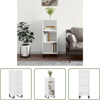 Produktbild von The Living Store Sideboard Hochglanz-Weiß 34,5x32,5x90 cm Holzwerkstoff