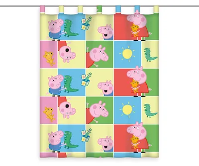 Produktbild von Peppa Pig Wutz Gardine Vorhang Fertiggardine 140 x 175 cm blickdicht