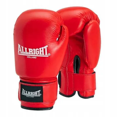 Image de Gants de boxe Allright en cuir rouge 10 onces