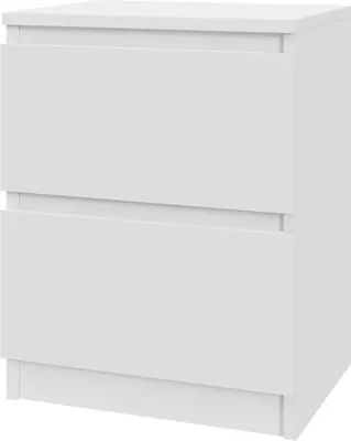 Produktbild von Nachttisch AVEN 40 cm - 2 Schubladen - Weiß - Schlafzimmer, Kinderzimmer - Beistelltische - mattweiß