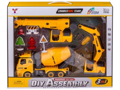 Obrázok produktu pre Nákladné auto 3 v 1, nákladné auto na odvalovanie, nákladné auto na betón, rýpadlo, žeriav s hákom
