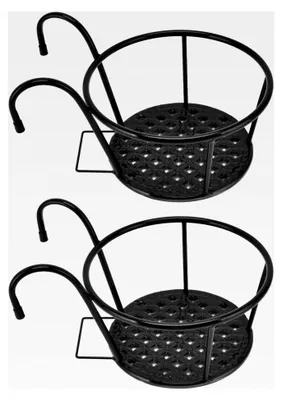 Produktbild von 2 Stück Hängende Blumentöpfe, Pflanzenhalter für die Wand, Blumenregal aus Eisen, Hängende Pflanzkörbe