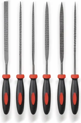 Immagine prodotto di Set di mini raspe per legno 6 pezzi. Raspa (piatta, rotonda, semitonda, triangolare, quadrata) 170 mm