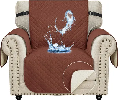 Produktbild von Sofabezug 1 Sitzer - Wasserdichter Sofabezug mit Armlehnen, Sofaschoner Antirutsch Sofaüberwurf, Couchbezug, Sofaschutz, Sofabezug Schutz für Haustiere, Katzen, Hunde, Kaffee