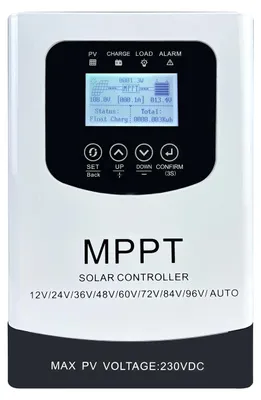 Image de Contrôleur de charge solaire, technologie MPPT, fonctions de protection intelligentes, MPPT100A DC230A, batterie 12V-96V