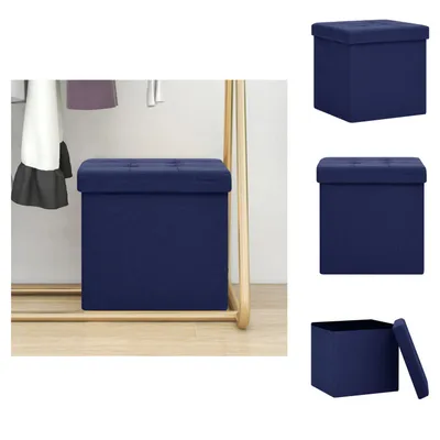 Produktbild von vidaXL Hocker mit Stauraum Blau Leinenoptik -  Klappstühle & Hocker